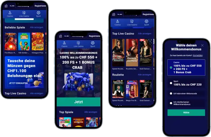 Frumzi Casino Startseite und Spielauswahl