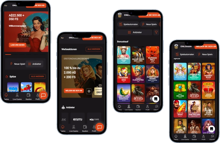 HollyWin Casino Startseite und Bonusbereich