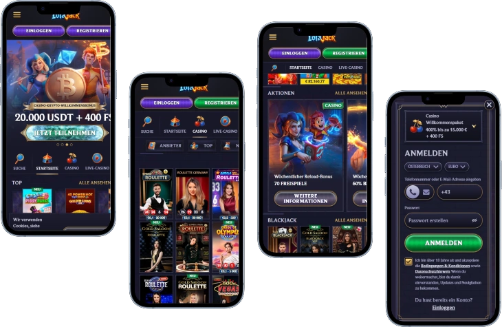 LolaJack Casino Startseite und Bonusangebote