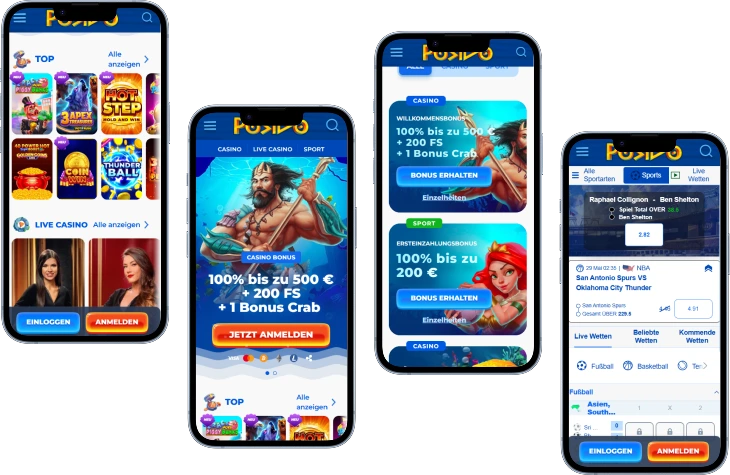 Posido Casino Startseite im Unterwasser-Design