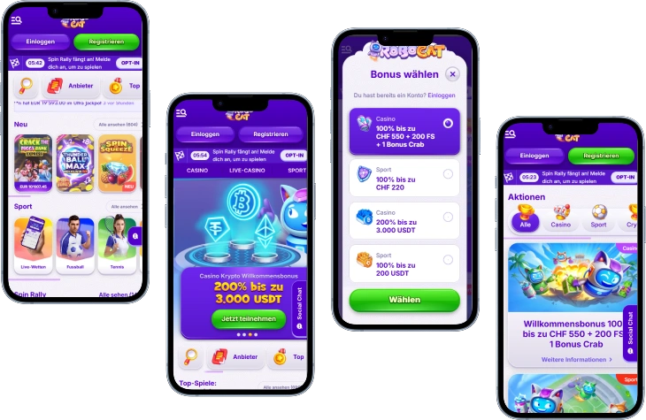 RoboCat Casino Startseite mit futuristischem Design